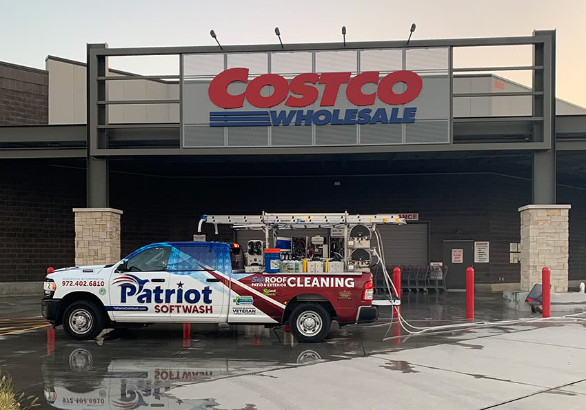 Patriot SoftWash - Costco commercial sign cleaning