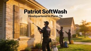 Patriot SoftWash is headquartered in Plano, TX, giving the team direct familiarity with local exterior