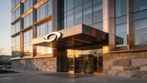 A commercial building's exterior communicates brand identity and values before a customer ever steps inside
